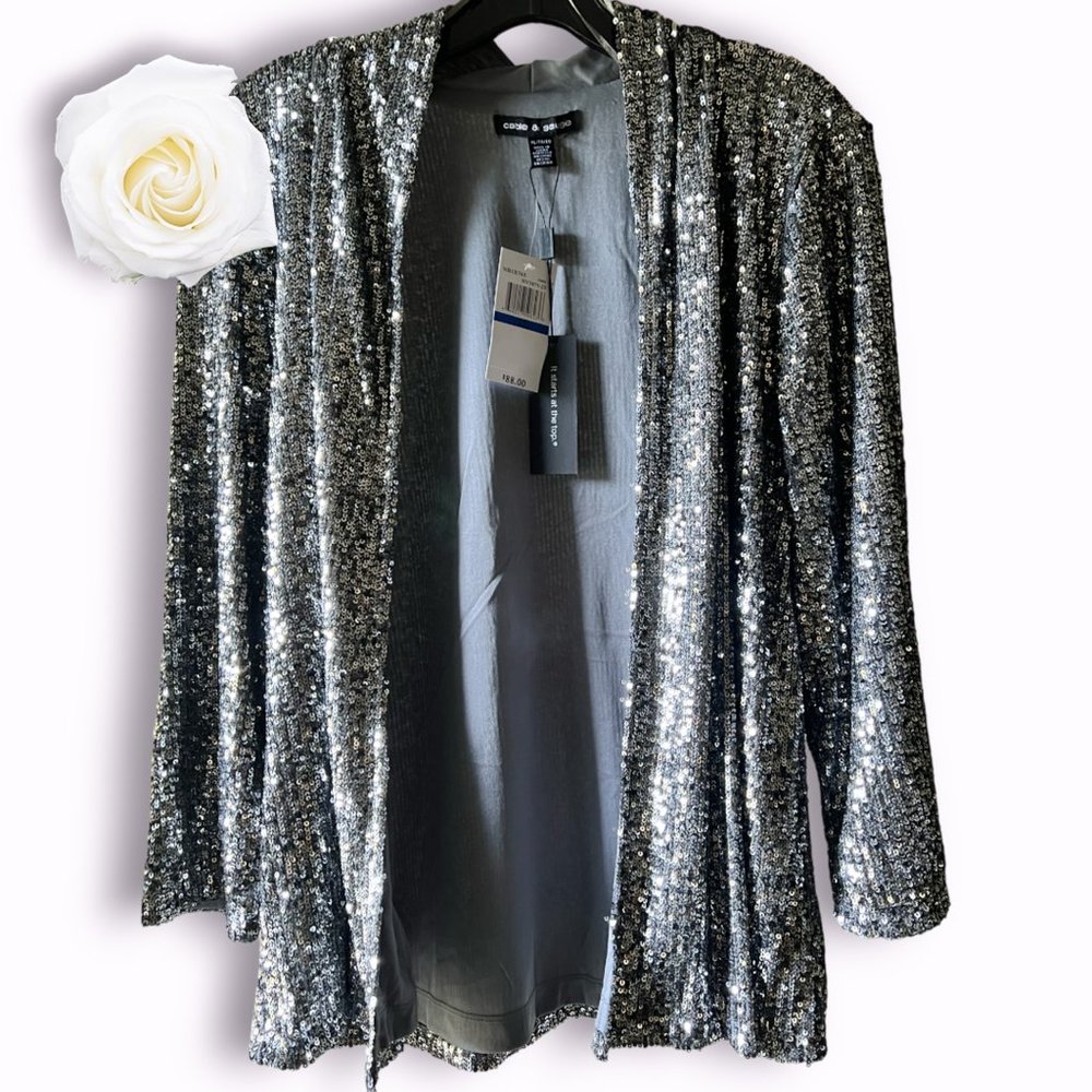 NWT Silver Sequined jacket